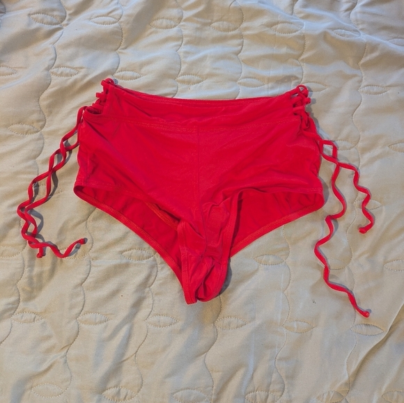 2/$25-Quintsoul Highrise Bikini Shorts Bottoms Red Size Small NWT - Picture 4 of 10